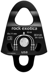 Rock Exotica Mini Machined Pulley front view shows solid aluminum construction