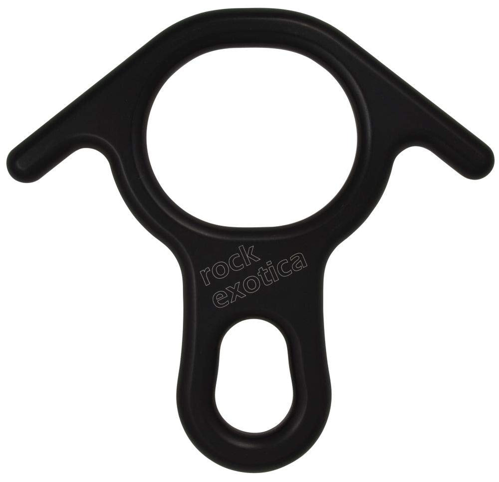 Rock Exotica Rescue Eight Descender F3, durable aluminum figure 8 for controlled rappelling and rope management.