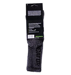 Rockagator merino boot sock cushioned sole reduces impact on feet.