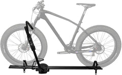 RockyMounts Tomahawk front wheel securement with no frame contact.