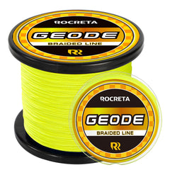 ROCRETA Geode braided line spool in yellow for strong saltwater and freshwater use
