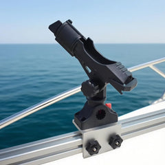 Side-mount mounting bracket attached to 90° boat track