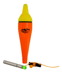 Rod-N-Bobb's LuckyJack bobber small green held in hand for precise casting