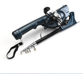 Blue rod-wheel integrated fishing rod extended