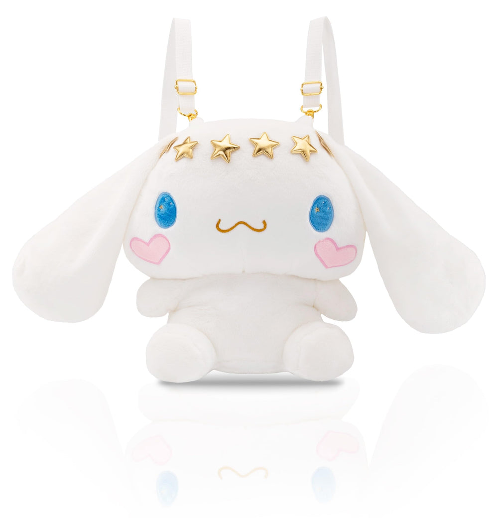 Roffatide White Big Ear Dog Backpack, front view for daily use and charm.