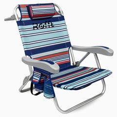 ROFFT Beach Chair with 6-position recline for sand comfort