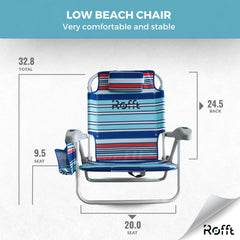 ROFFT Beach Chair towel bar and storage for organization