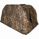 Rogers Pooch Palace XL dog blind with pad front view for outdoor shelter