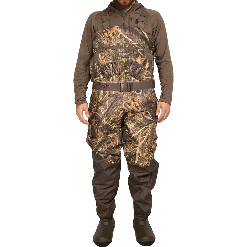 Rogers Toughman 2-in-1 insulated waders outer shell demonstrates rugged mobility