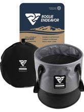 Rogue Endeavor heavy-duty collapsible bucket folded for compact storage and portability.