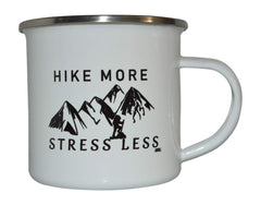 Rogue River Tactical enamel-coated camp mug ideal for hot coffee on trails
