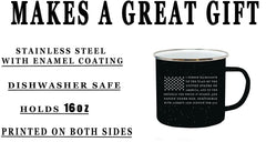 Rogue River Tactical patriotic design mug suitable for outdoor gatherings
