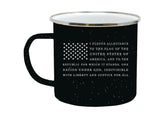 Rogue River Tactical pledge flag mug with 16oz capacity for hot coffee outdoors