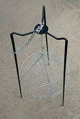 Chrome-plated 20.5-inch grill surface for ample camp meals.