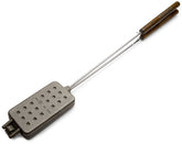 Rome 1405 waffle iron with steel and wood handles ideal for open-fire camping waffles.
