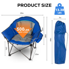 Romswi oversized chair with cup holder for beverages beside the seat.
