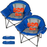 Romswi oversized XL padded chair in blue-gray with full-seat emphasis for all-day comfort.