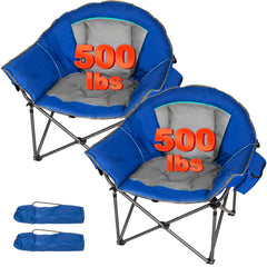 Romswi oversized XL padded chair in blue-gray with full-seat emphasis for all-day comfort.