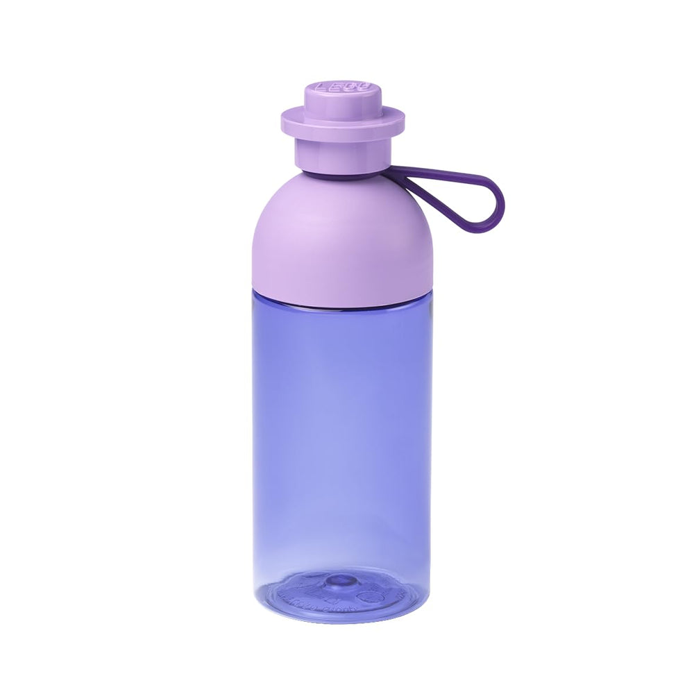 Room Copenhagen LEGO hydration bottle front view shows transparent design for easy monitoring.