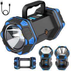 ropelux led camping lantern blue front view ideal for night hiking illumination