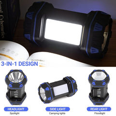 ropelux led camping lantern blue top beam demonstrates long-range brightness for outdoor visibility