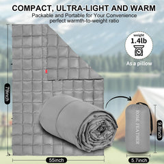 ROSE FEATHER Down Camping Blanket waterproof shell protects against splashes during outings