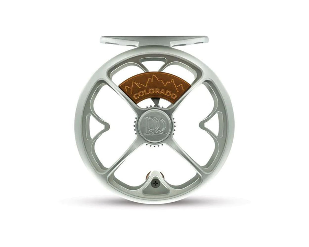 Ross Colorado Fly Reel Matte Platinum front view showing balanced design for river casting