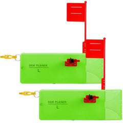 Rotatingpals planer board assembly left-side view with durable construction for saltwater use.