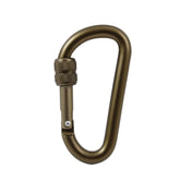 Rothco 80mm locking carabiner close-up highlighting secure threaded lock for keys.