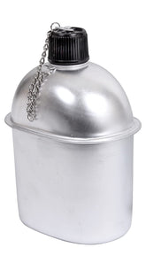 Rothco aluminum canteen front view with 1-quart capacity for reliable hydration on outdoor hikes