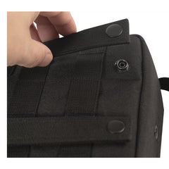 Canteen cover in use on belt or pack for accessible hydration