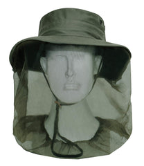 Close-up of mosquito netting on Rothco boonie hat in Olive Drab