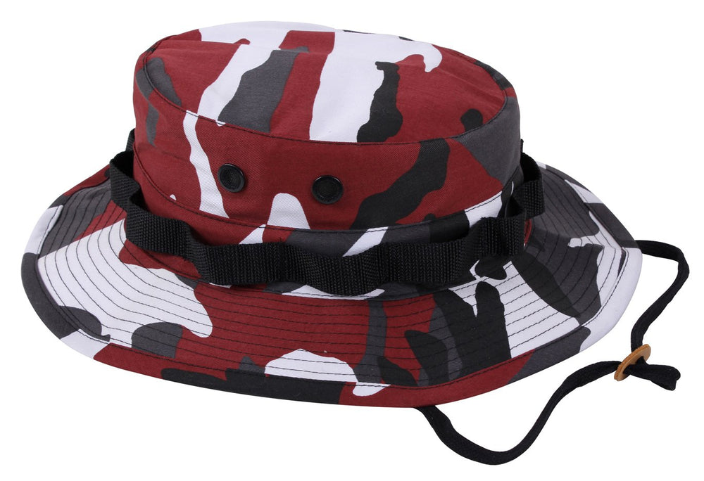 Rothco Boonie Hat in red camo front view with sun protection feature