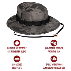 Rothco Boonie Hat side view showing wide brim for shade during hikes