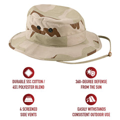 Rothco Boonie Hat 360-degree sun defense shields skin from sun from every angle.