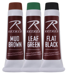 Rothco camouflage face paint in mud brown for terrain blending and durable wear.