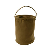 Rothco canvas water bucket demonstrating collapsible design for easy packing