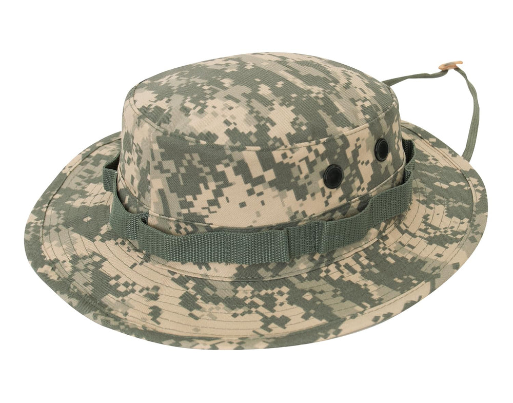 Rothco Digital Camo Boonie Hat front view shows sun protection and silhouette