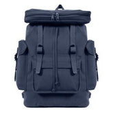 Rothco Canvas European Style Rucksack Navy, front view, rugged everyday carry with ample organization.
