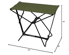 Rothco folding camp stool in use, lightweight seating on camping trips.
