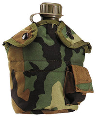 Rothco G.I. Type Enhanced Nylon Canteen Cover in Woodland Camo for rugged hydration on the go