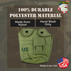 Rothco GI Canteen Cover OD, back view showing durable build and secure fit