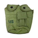 Rothco GI Canteen Cover OD, front view with US stamp for authenticity and rugged use