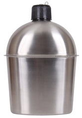 Rothco GI-style stainless steel canteen cap-attached for rugged outdoor use.