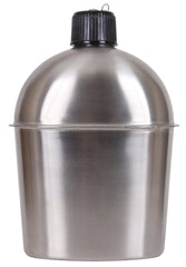 Rothco GI-style stainless steel canteen cap-attached for rugged outdoor use.