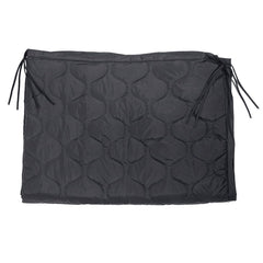 Rothco Gi Type RS poncho liner in black adds warmth for outdoor use with secure ties.