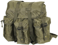 Rothco Mini Alice Pack outside pockets illustrating three snap closure storage spaces