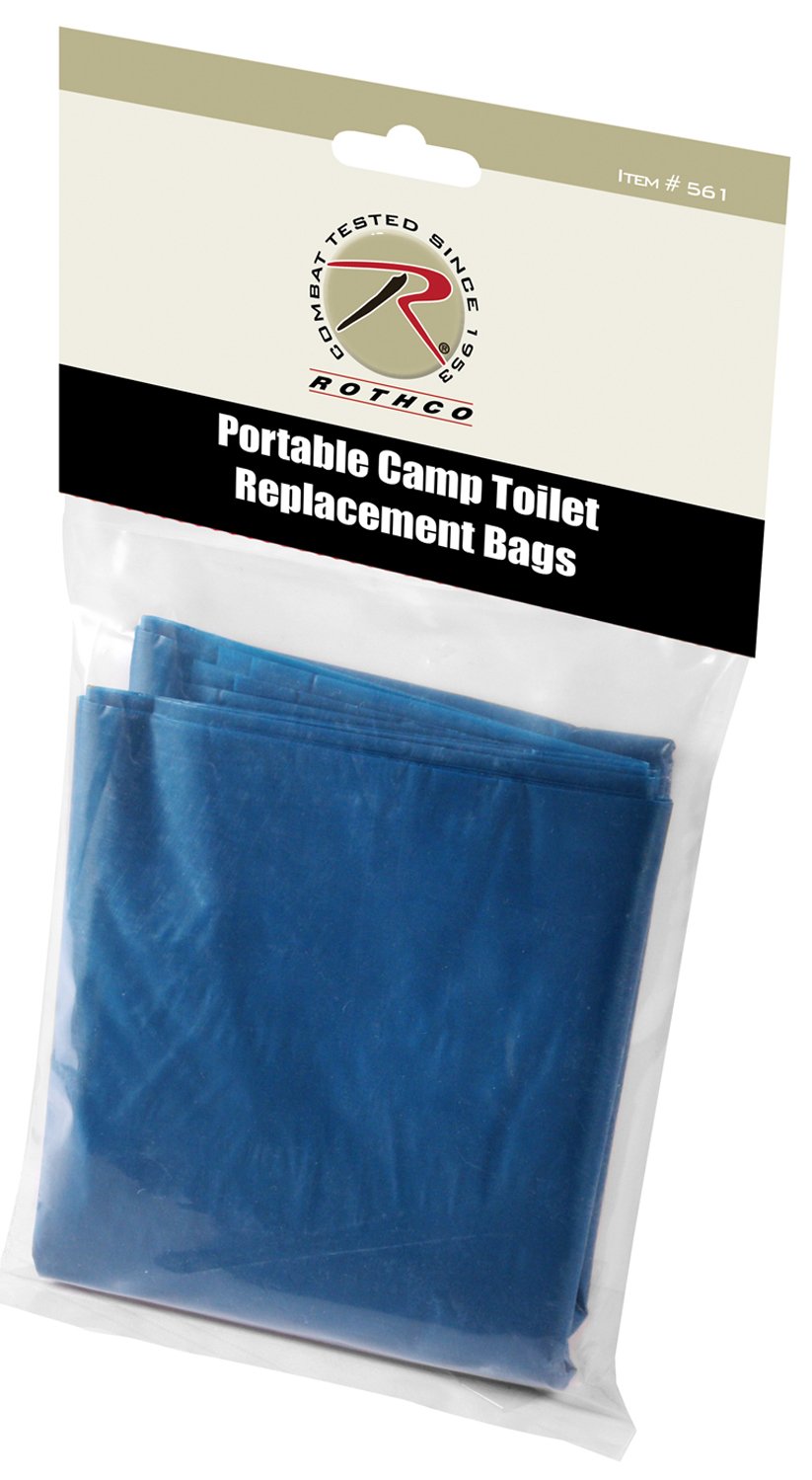 Rothco portable camp toilet replacement bag for easy outdoor waste containment.