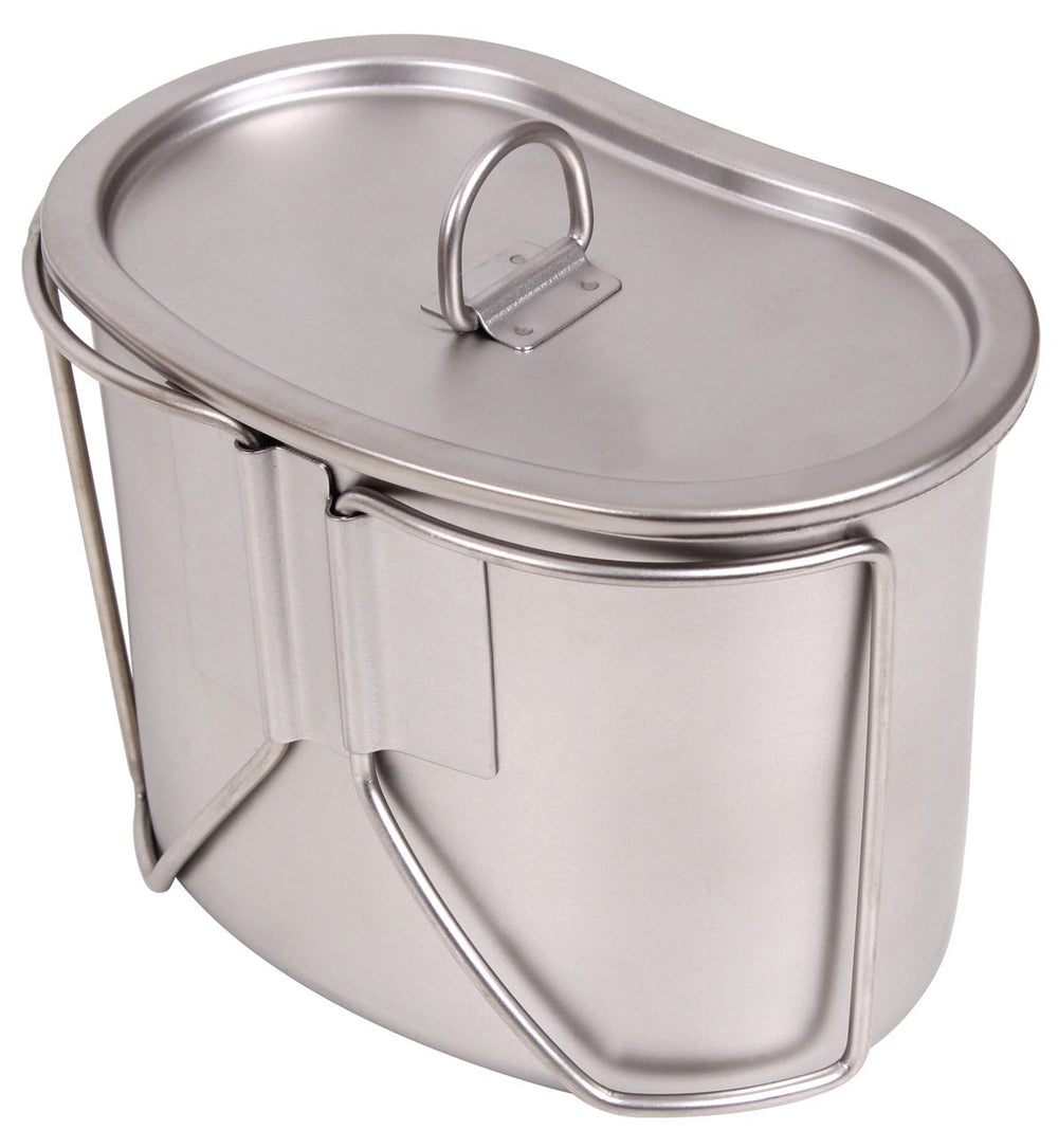 Rothco stainless steel canteen cup with durable design for rugged outdoor use.
