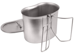Rothco stainless steel cover lid keeps water warm and contents secure.